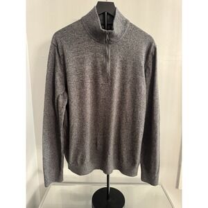Banana Republic Sweater Mens XL Black 1/4 Zip Pullover Pima Blend Cashmere New